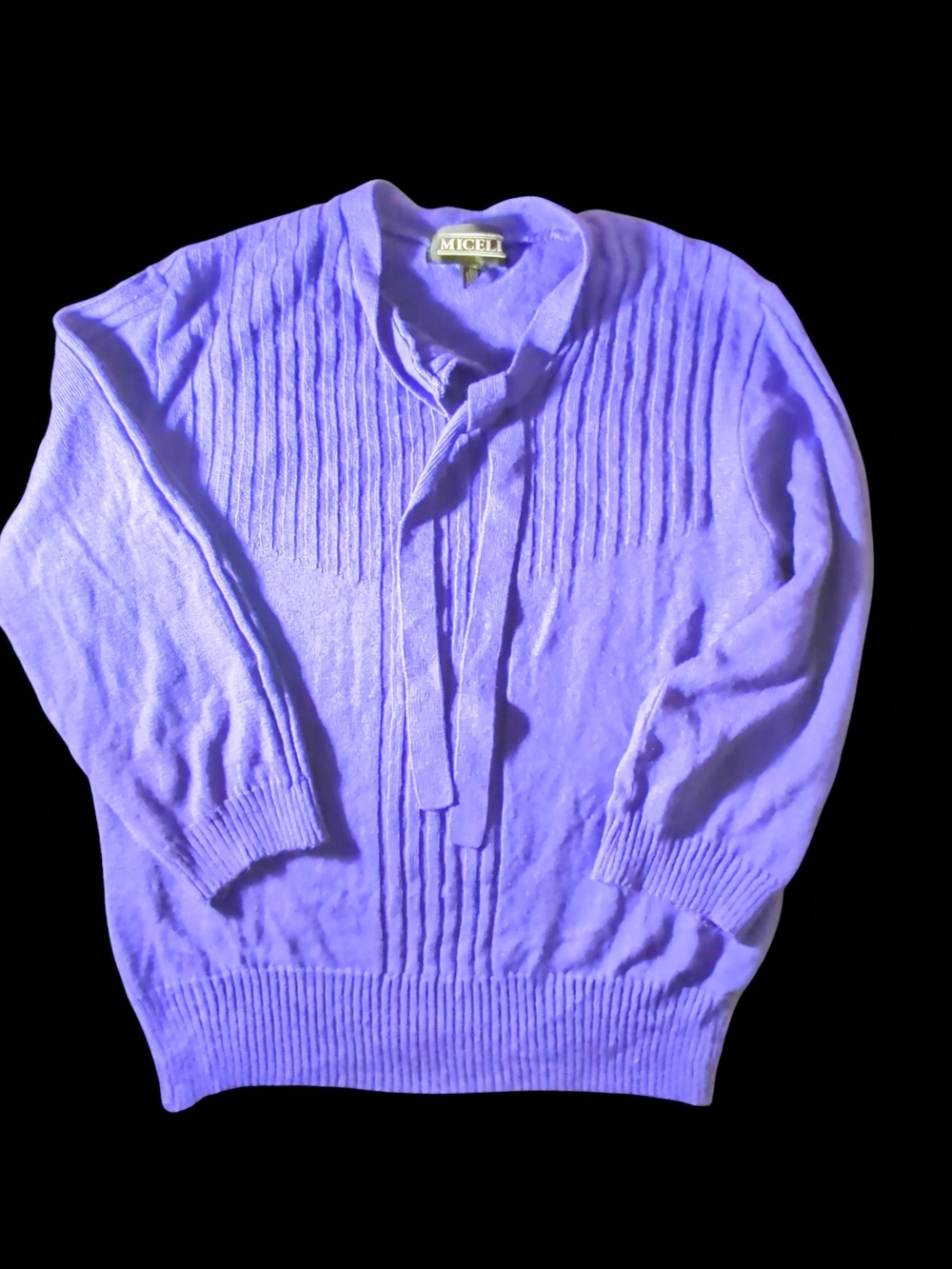 Miceli Purple 3/4 Sleeves Sweater Size XL